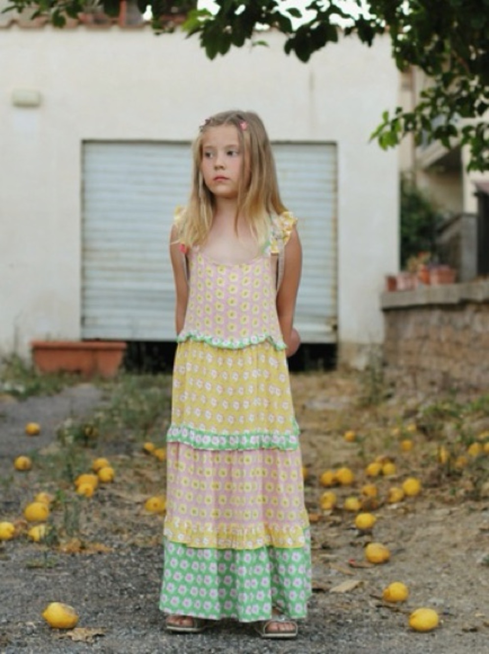 Zara Multicolor Tiered Floral Maxi Dress - Yellow Pink Green